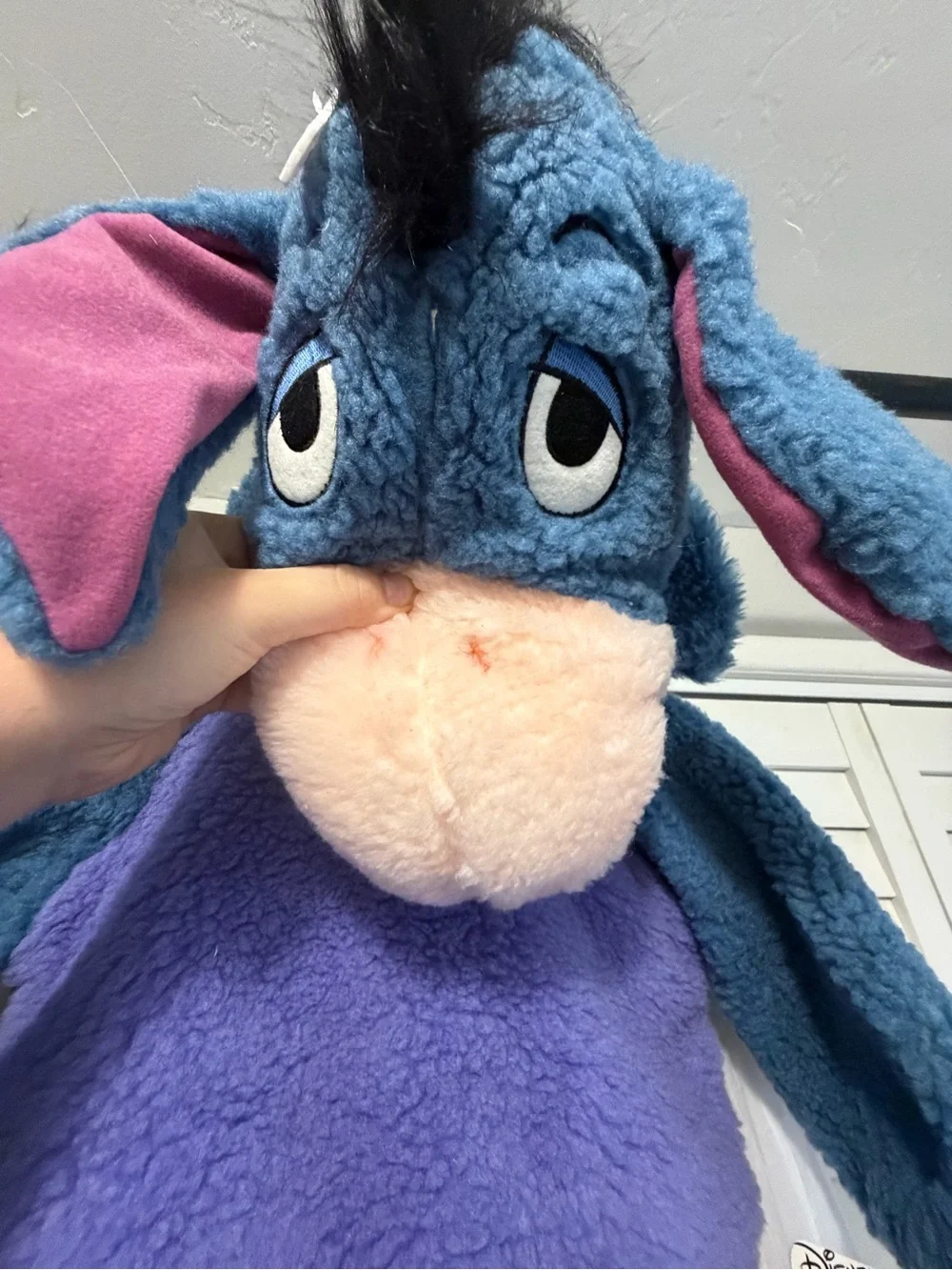 Vintage Disney Eeyore Plush Faux Sherpa Costume